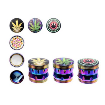Metal Grinder 43mm. 4 Teile Rainbow + leaf ve-6