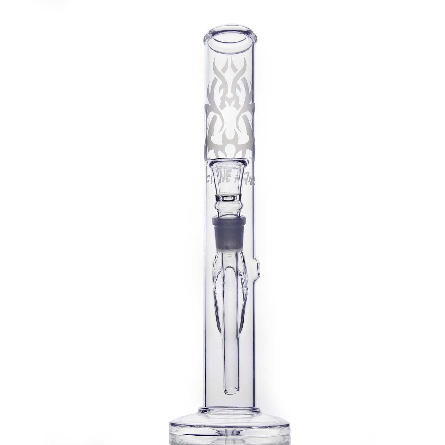 Glass Zylinder Bong kickloch.H: 32,5cm Schliff: 18,8mm Ø: 40mm.FineArt logo. 