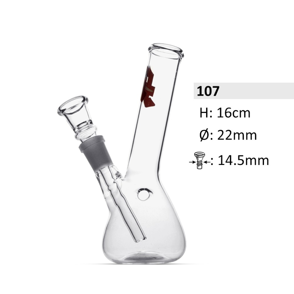 Apotheke Glasbong | Höhe: 16 cm, Ø: 22 mm, Schliff: 14,5 mm