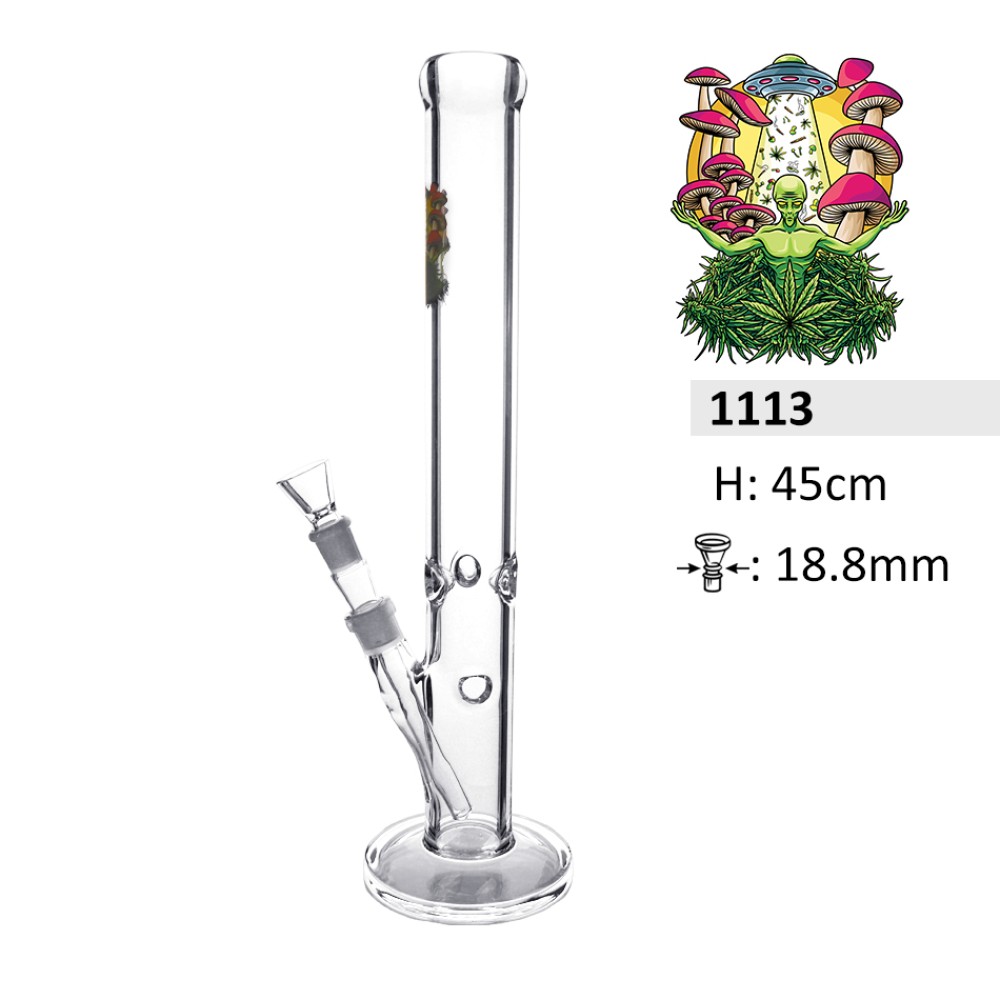 Glass Bong Zylinder Mushroom mit Eis | Hoch: 45cm Schliff:: 18.8mm, 7mm