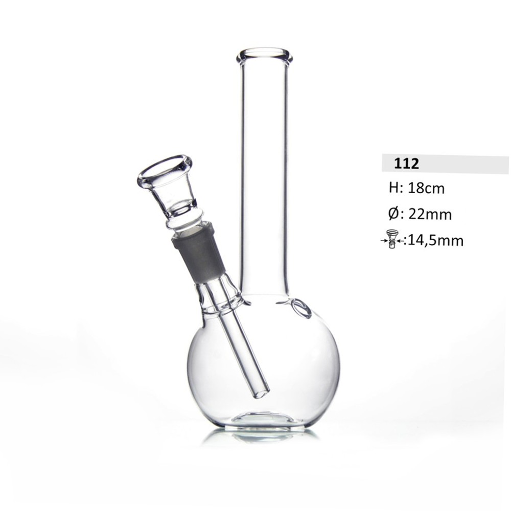 Glas Bong mit Kugel | H:18cm Ø:22mm