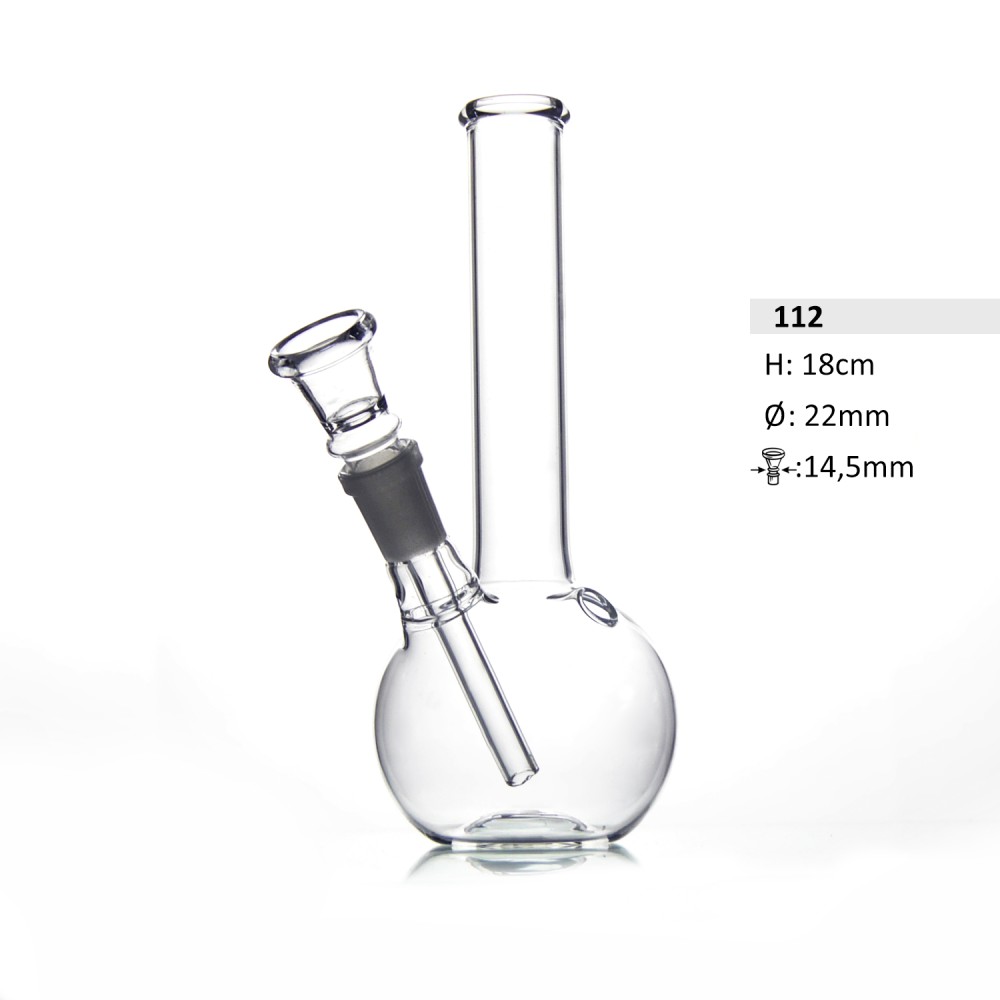 Glas Bong mit Kugel | H:18cm Ø:22mm