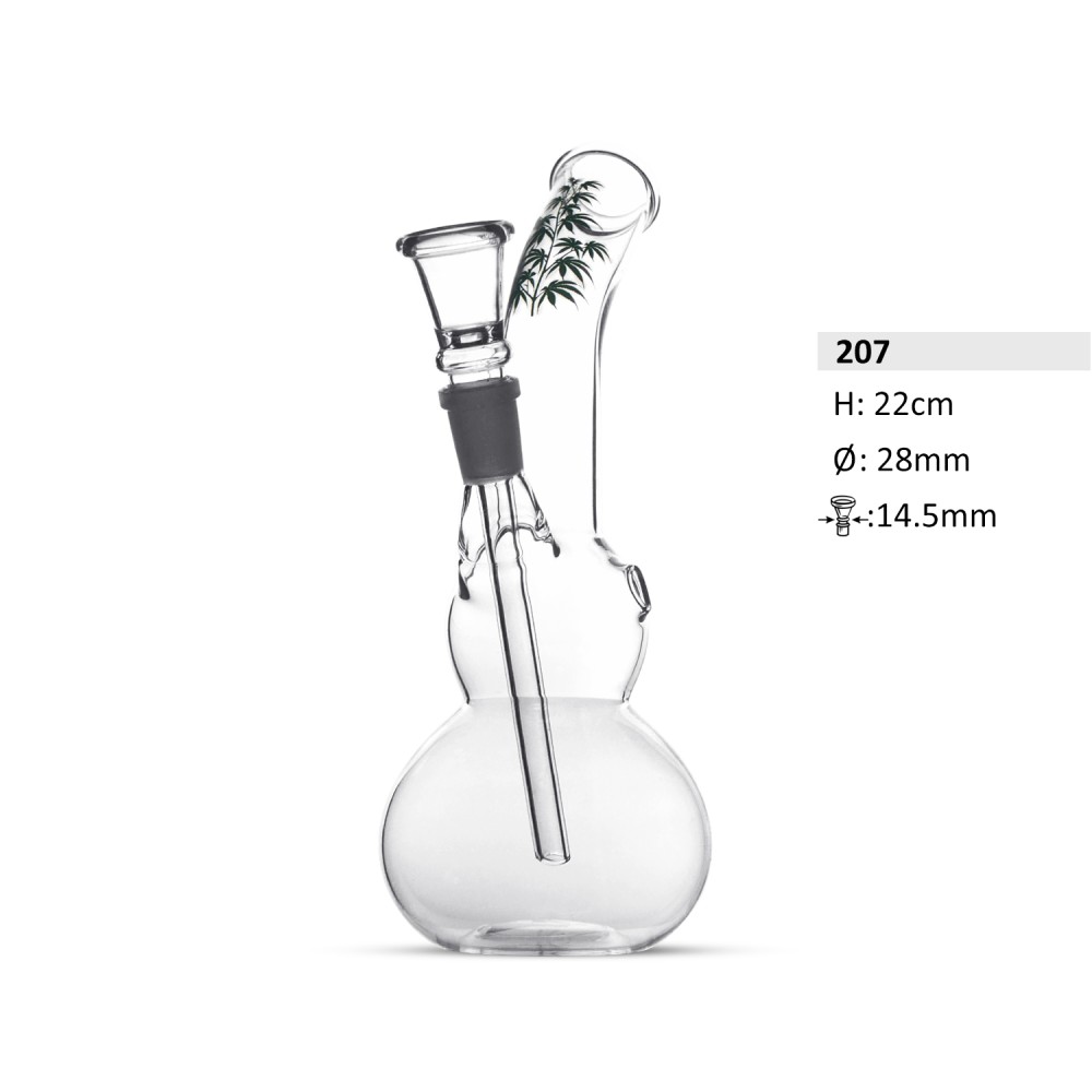 Glasbong Leaf | H: 22cm Sockel: 14,5mm, Ø: 28mm