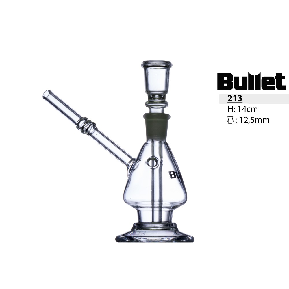 Bullet Glasbong mit Kugel & seitlichem Mundstück | H: 14cm  Sockel: 12.5mm