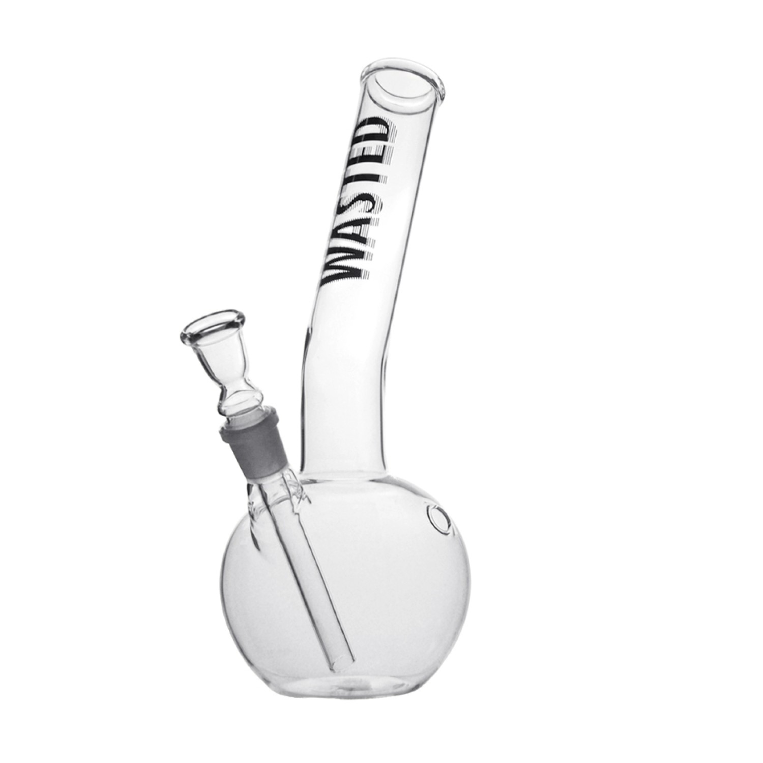 Bullet Glasbong Gebogene + Kugel | H: 30cm, Ø: 40mm, Schliff: 18.8mm