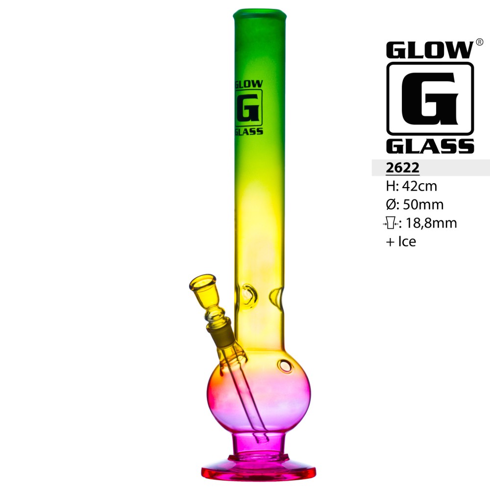 Rasta Glas Bong Sand mit Eis & Glas Fuß
