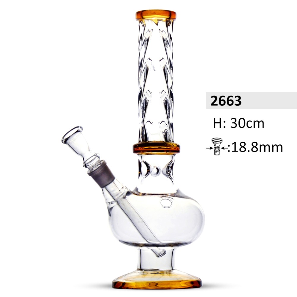 Twist Glassbong mit Eis 3x orange str, 18,8mm 30cm