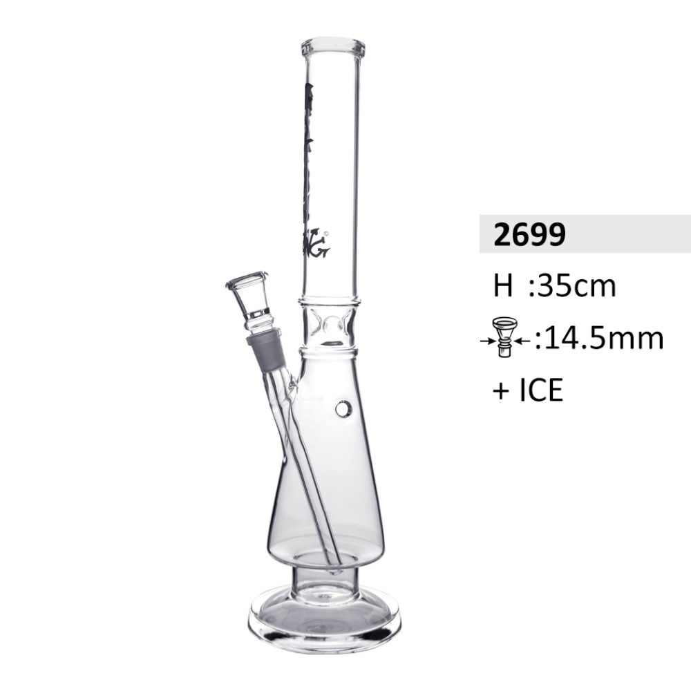 Glas-Motorbong mit Eis | H: 35cm, Schliff: 14,5mm