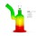 Glas Bong Rasta mit Fuss ,seitlich gebog. mund stück mit Fenster | H: 27cm  Ø: 80mm, Schliff: 29mm