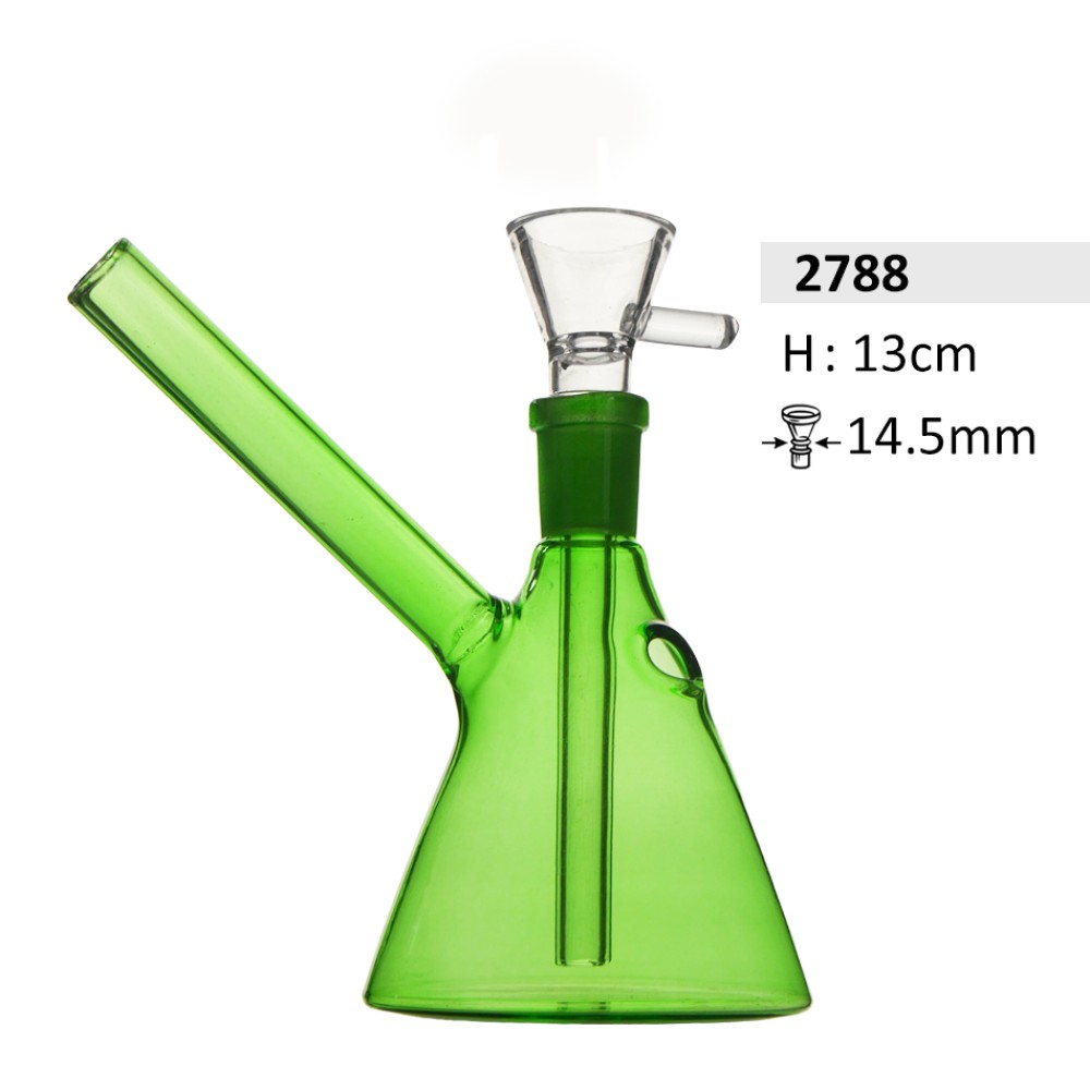 kleine Glasbong, Grün | Höhe: 13 cm, Schliff: 14,5 mm