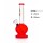 Glasbong  | Kleine, Rot Farbe | Höhe: 20 cm, Ø: 28 mm