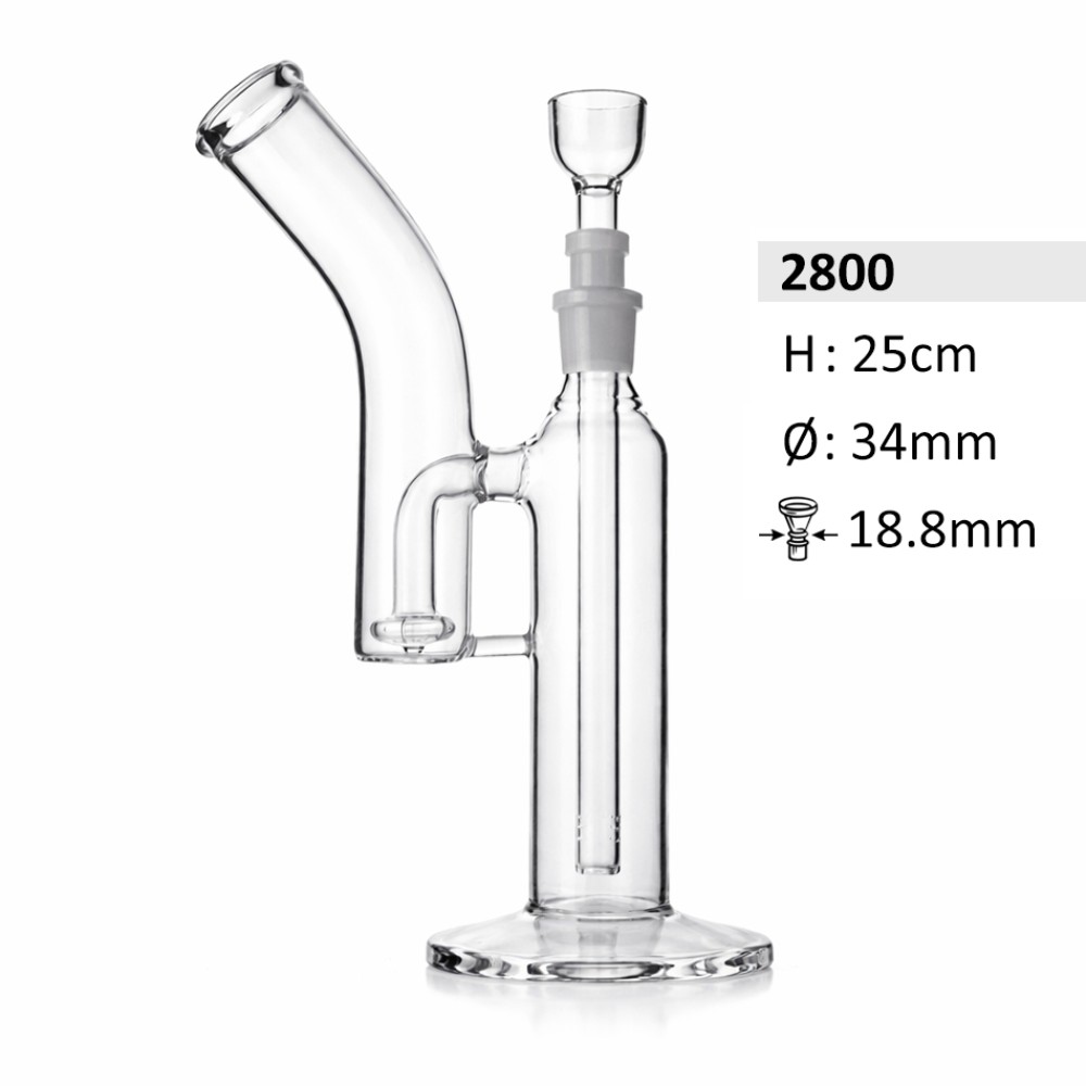 Glasbong mit plug-in chillum und perkolator seite mouthpiece | Höhe: 25 cm, Ø: 34 mm, Schliff: 18.8mm