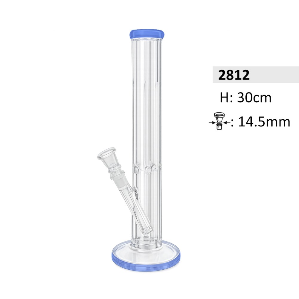 Glasbong mit Eis und Mundstück | Höhe: 30 cm, Schliff: 14,5 mm