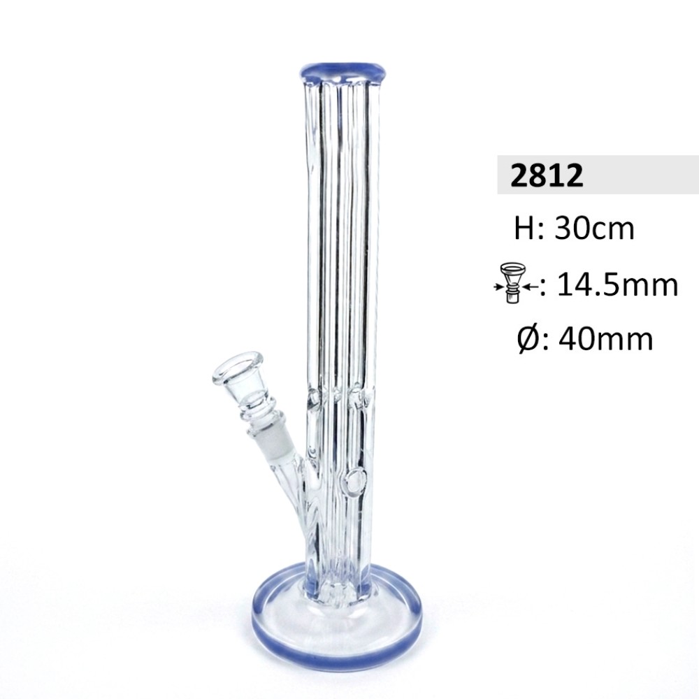 Glasbong mit Eis und Mundstück | Höhe: 30 cm, Ø: 40 mm, Schliff: 14,5 mm