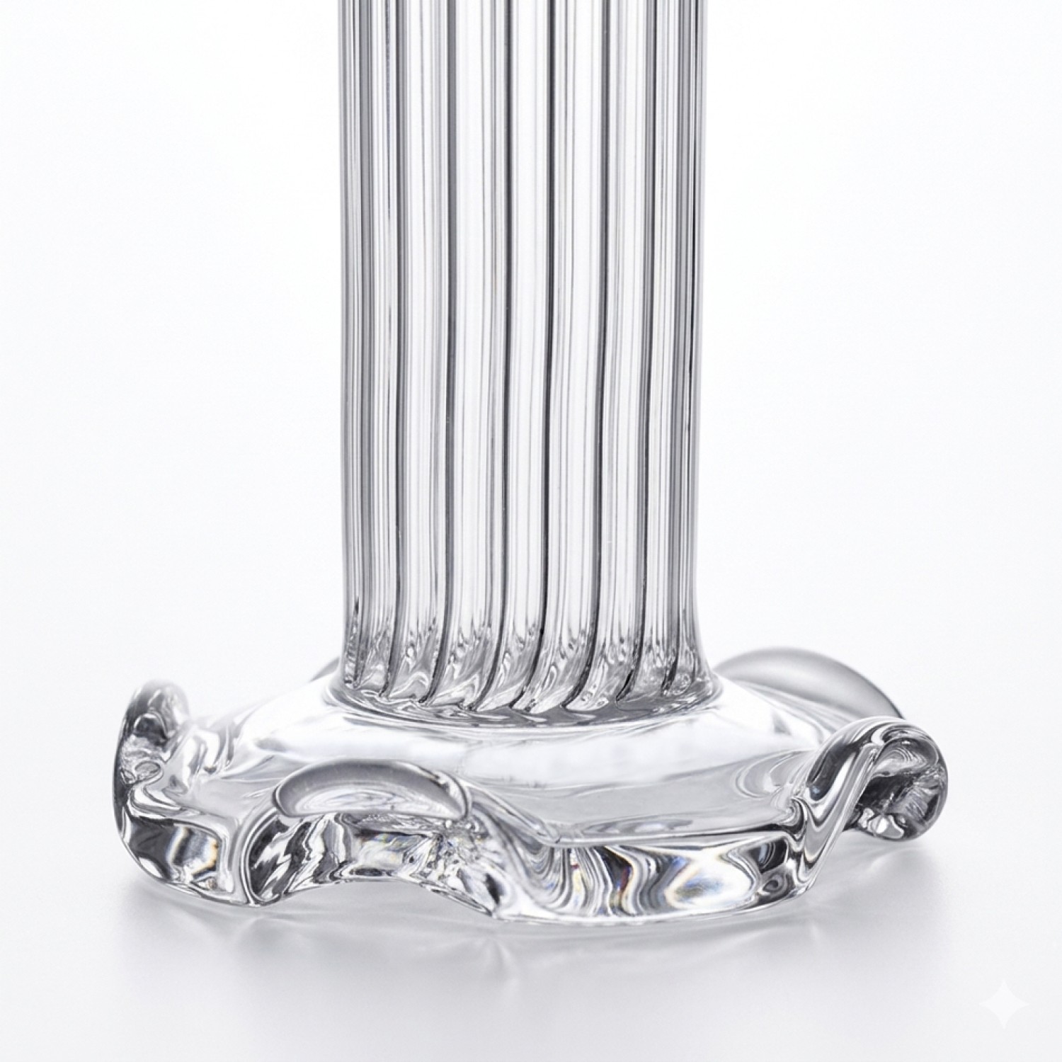 Glasbong mit Eis und Blumenfuß | Höhe: 38 cm, Ø: 40 mm