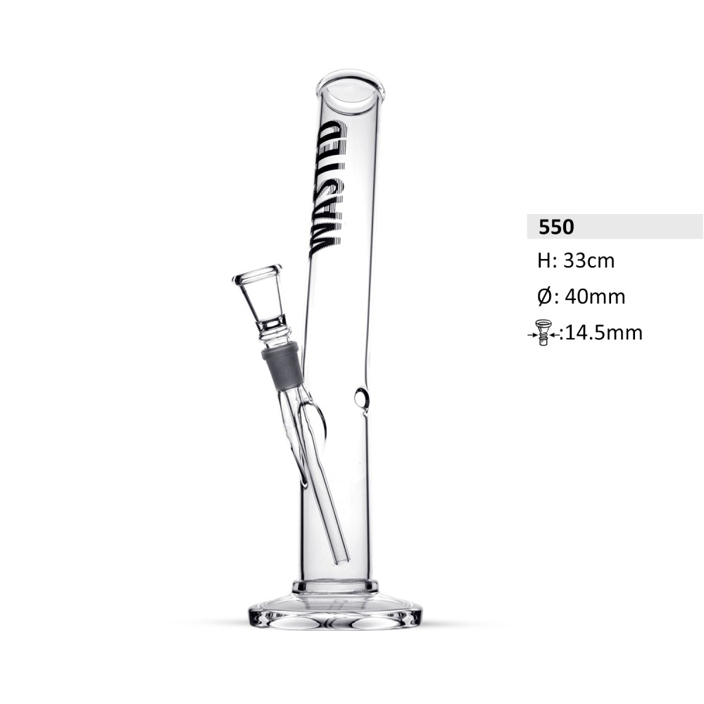 Wasted Glasbong | Zylindrische Form | Ø: 40mm H: 33cm, Fassung: 14,5mm