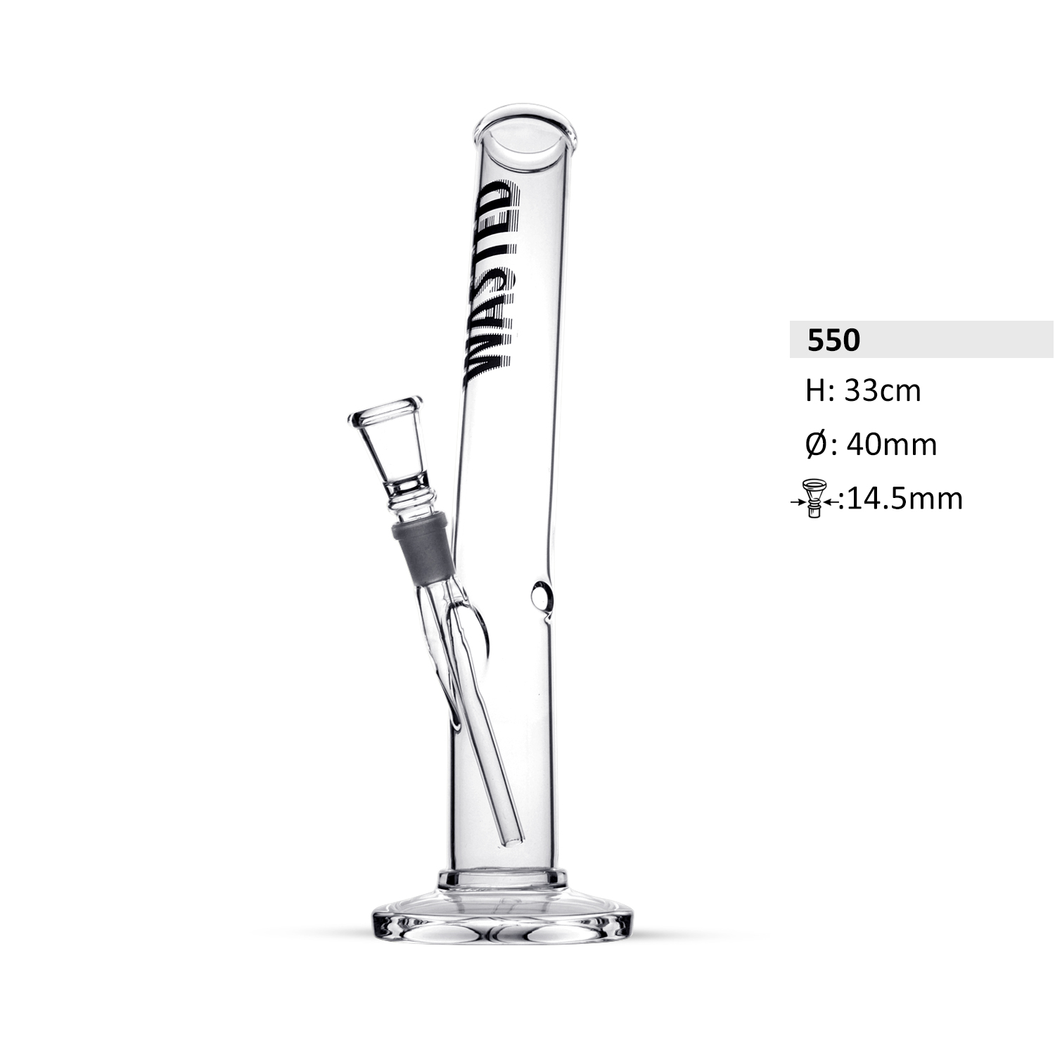 Wasted Glasbong | Zylindrische Form | Ø: 40mm H: 33cm, Fassung: 14,5mm