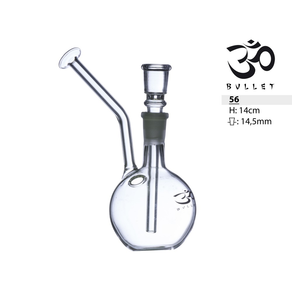 Bullet | OM Mini Glasbong | Pfeife Seitlicher Mund | H: 14cm Ø: 14.5mm 