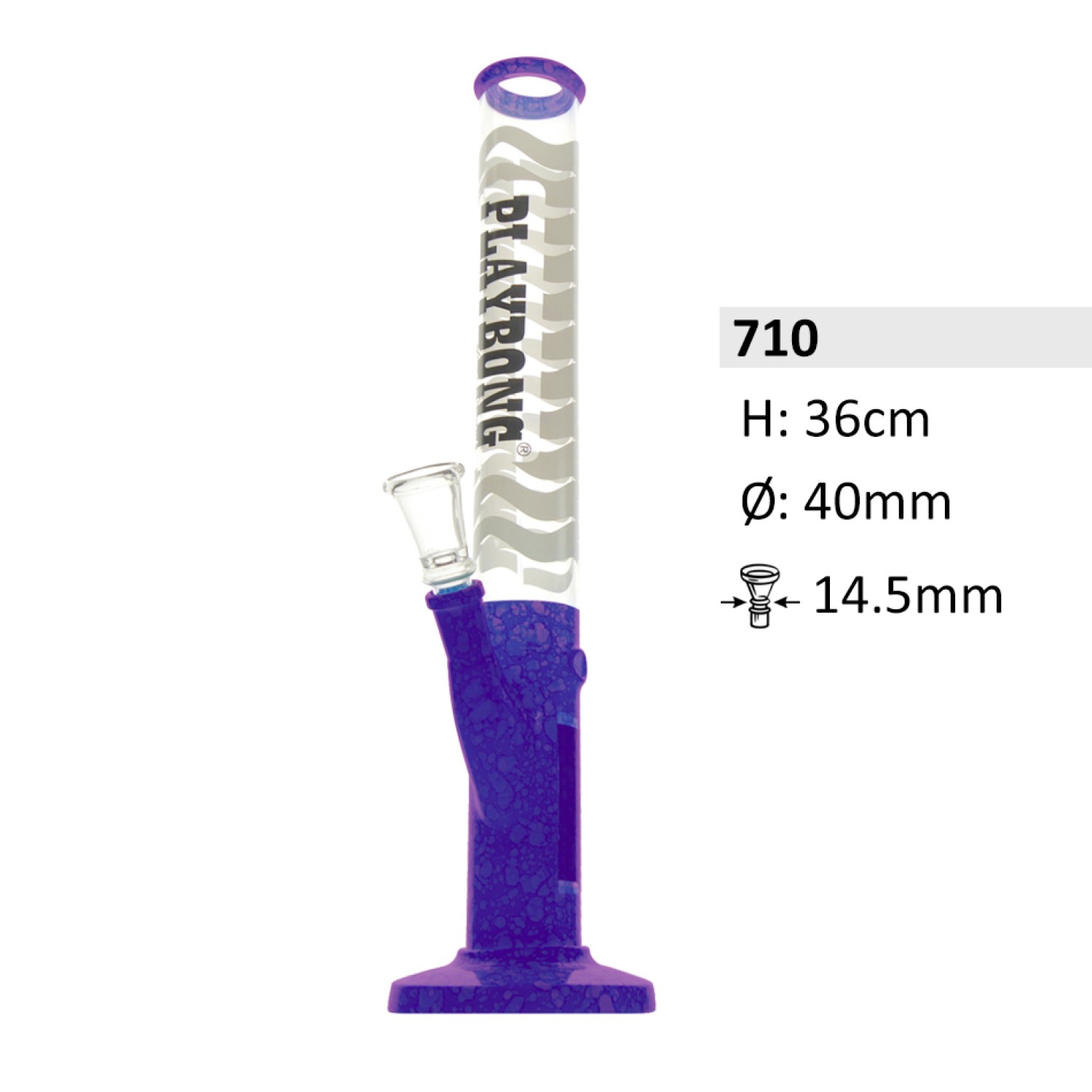 Glasbong 'Playbong' | H: 36cm Schliff:  14,5mm Ø: 40mm