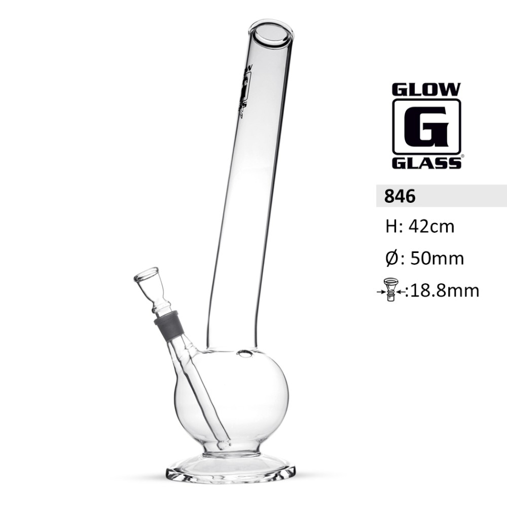 Glasbong  Zylinder Bauch  47cm hoch, Schliff : 18,8mm  Ø=50mm