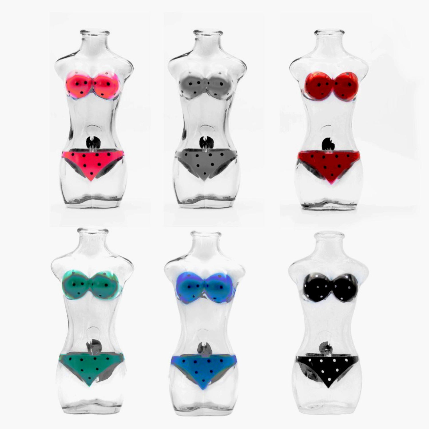 Glas bong mit Zusatz für Oil Adapter Lady Form in 6 Farbe Sortiert H: 16cm 