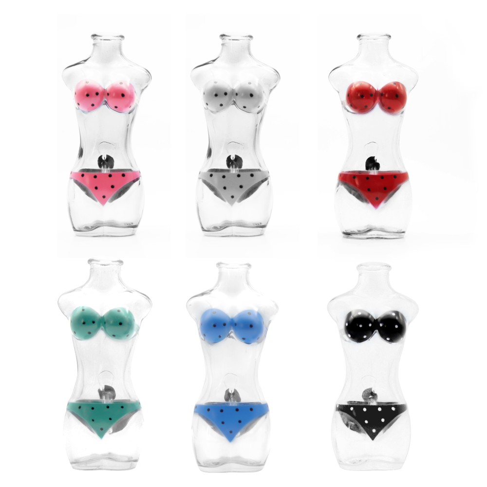 Glas bong mit Zusatz für Oil Adapter Lady Form in 6 Farbe Sortiert H: 16cm 