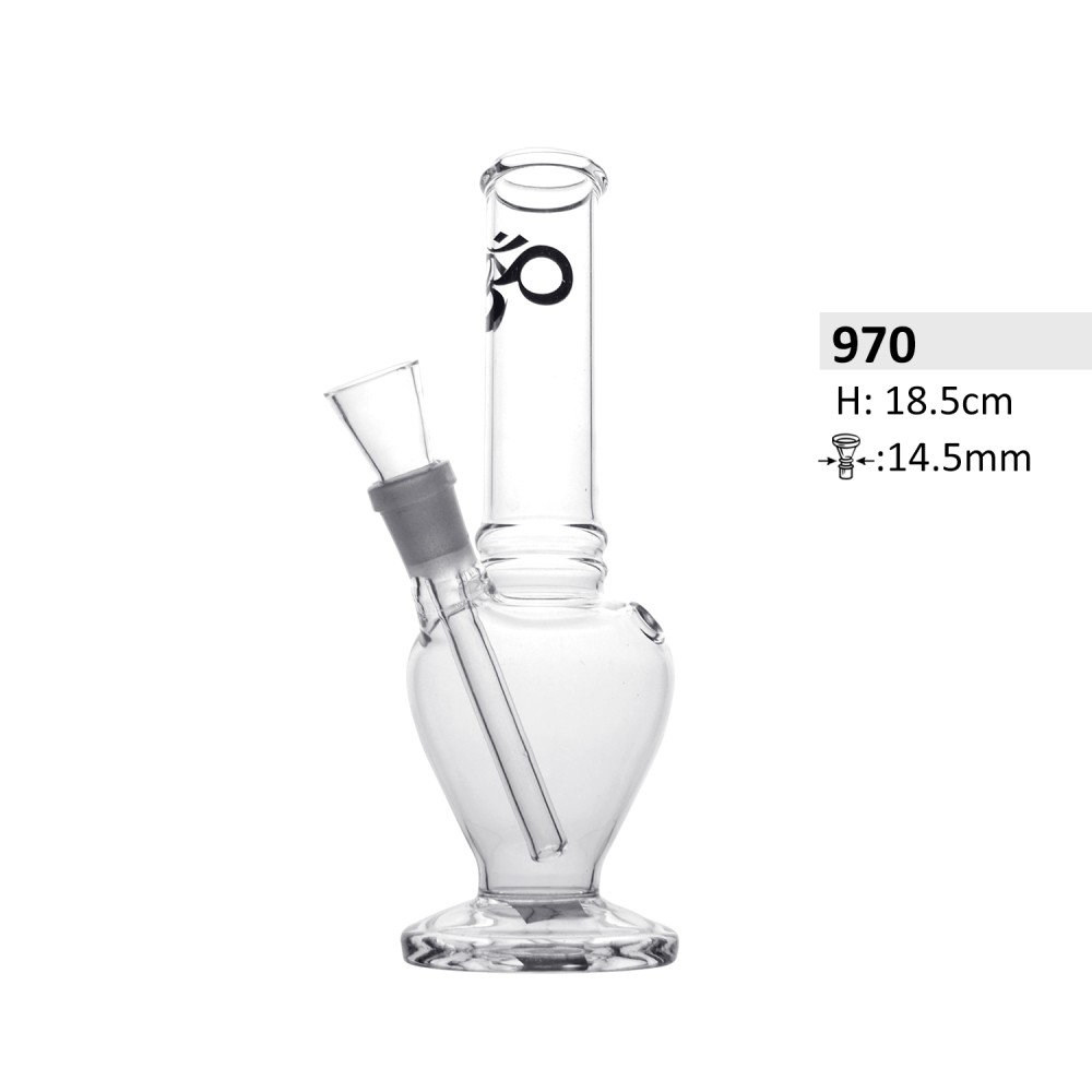 Glas Bong 18,5cm hoch,  2ringe 14,5mm