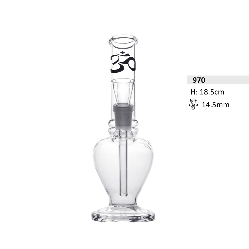 OM Bullet Glas Bong 18,5cm hoch,  2ringe 14,5mm