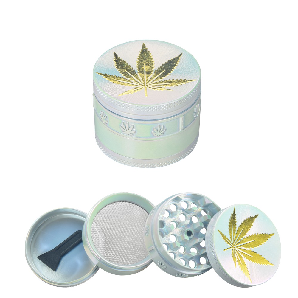 ﻿Atomic Metal Grinder | Mother of Pearl Leaf Design | ø45mm, 4 Teil, VE-6 