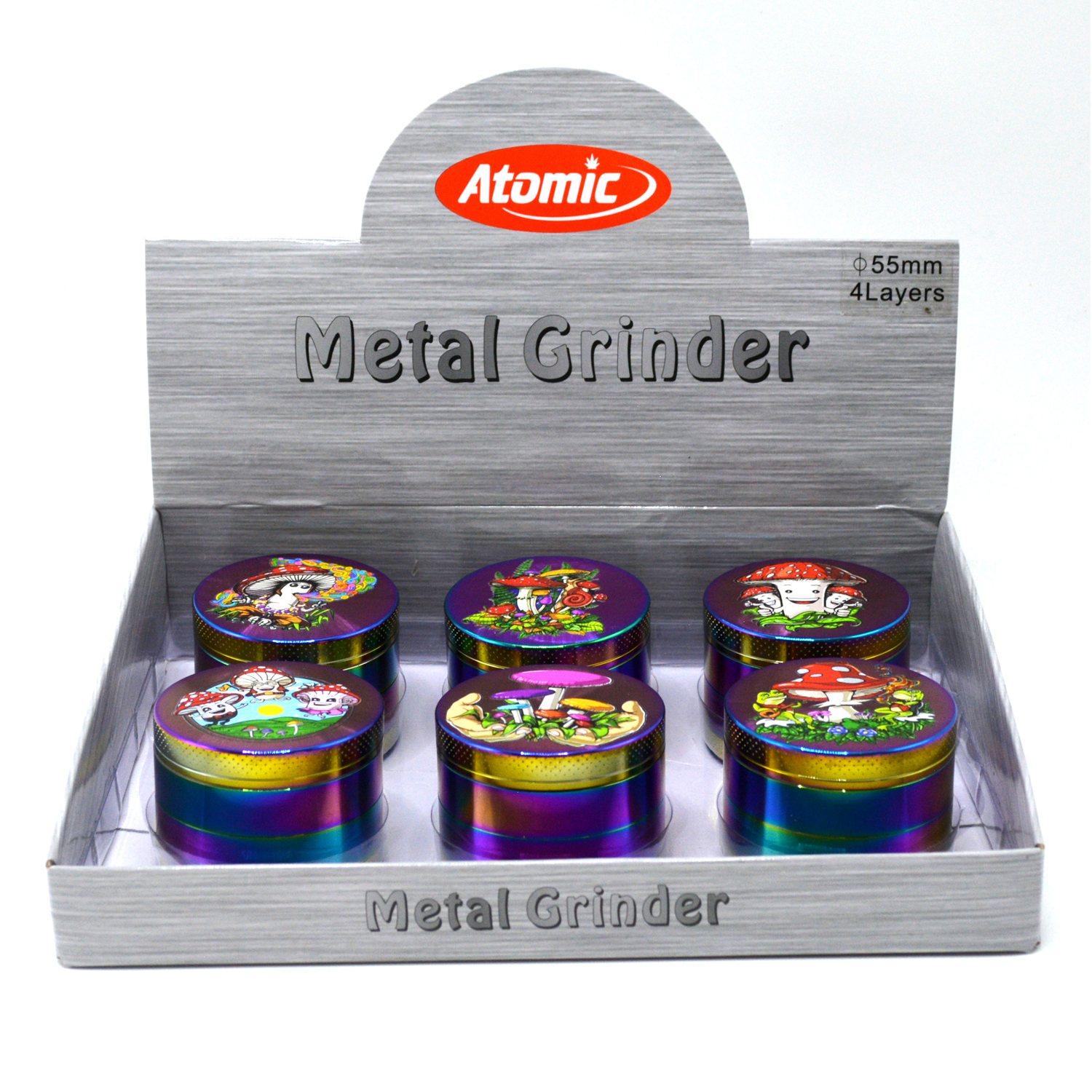 Metal Grinder | Rainbow/Mushroom Design | ø55mm, 4 Teile VE - 6