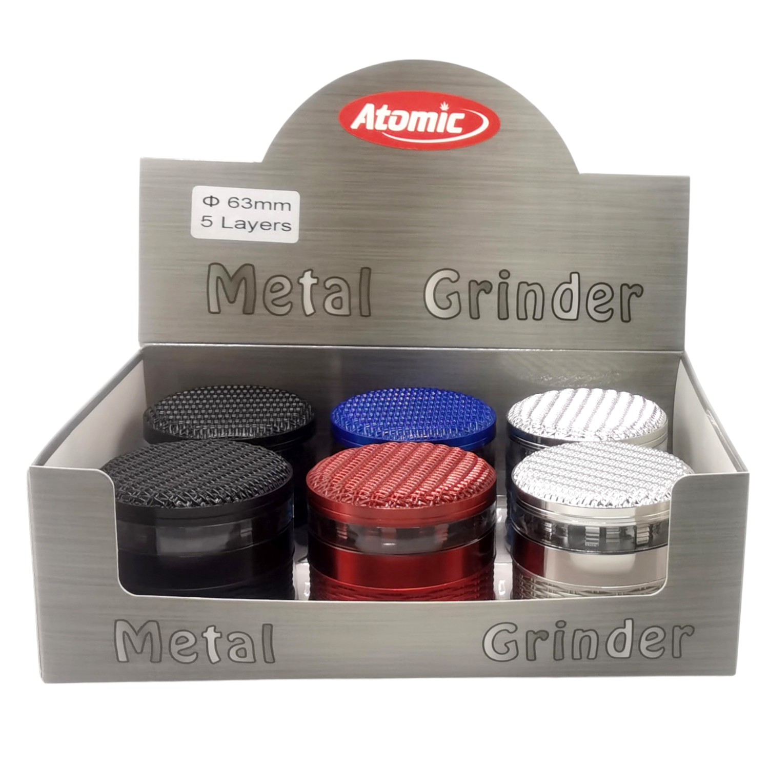 Atomic Metal Grinder | Verschiedene Farben | ø63mm, 5 Teile, VE - 6