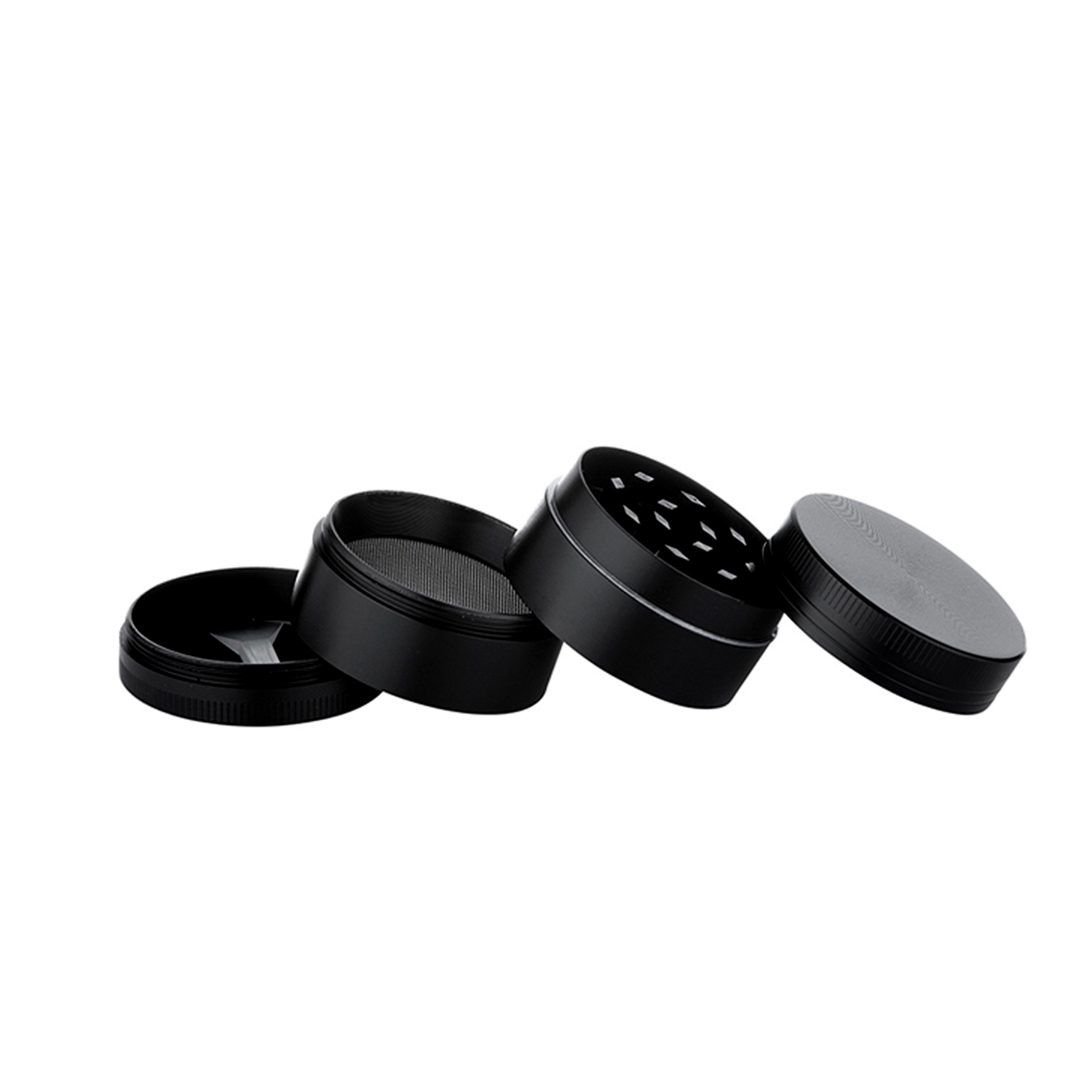 Metall Grinder Schwarz (ca. ⌀ 40x35mm / 4-teilig) 6er Pack