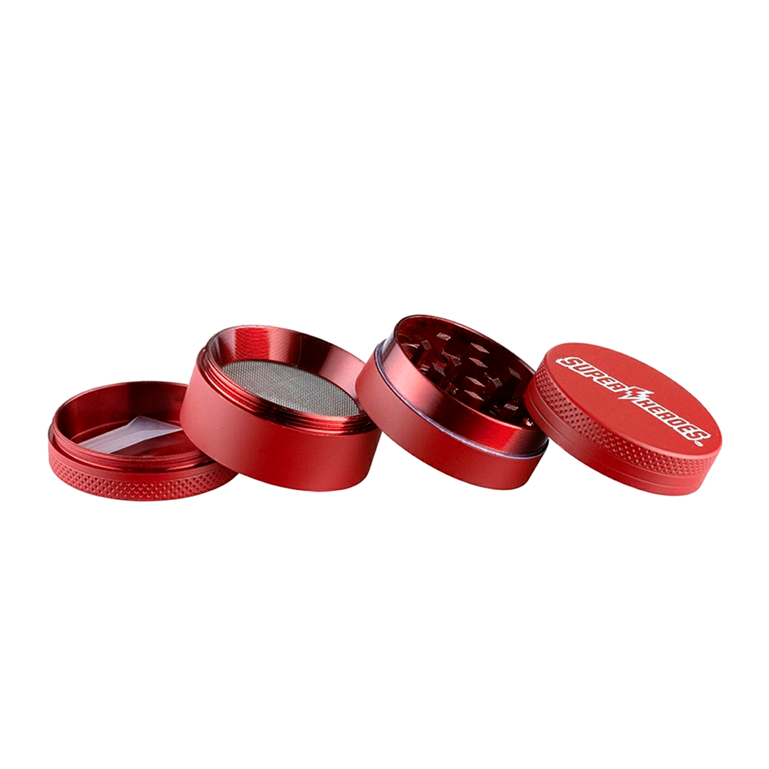 Metall Grinder Schwarz Super Heroes (ca. ⌀ 50x30mm / 3-teilig) 10er Pack