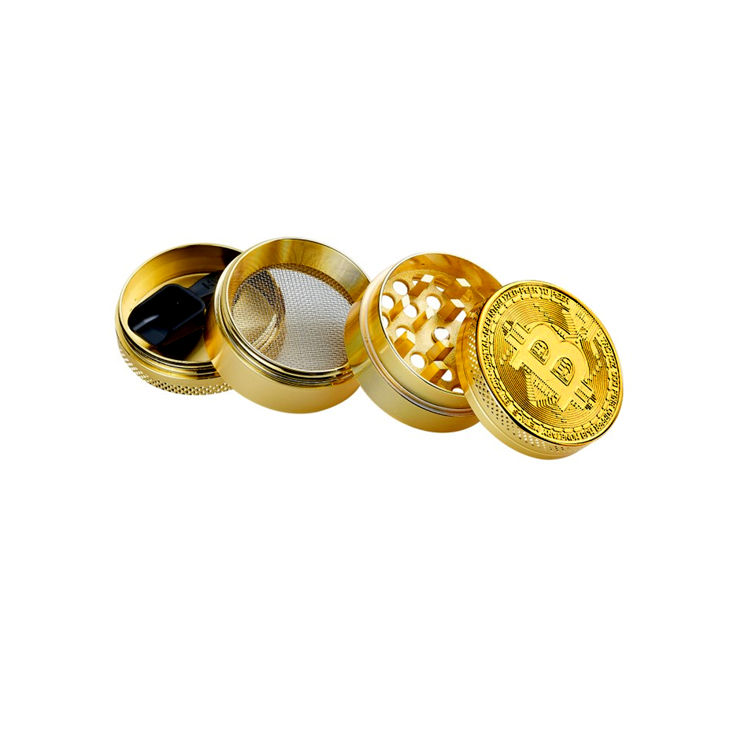 Metall Bitcoin Grinder (ca. ⌀ 35x40mm / 4-teilig) 12er Pack