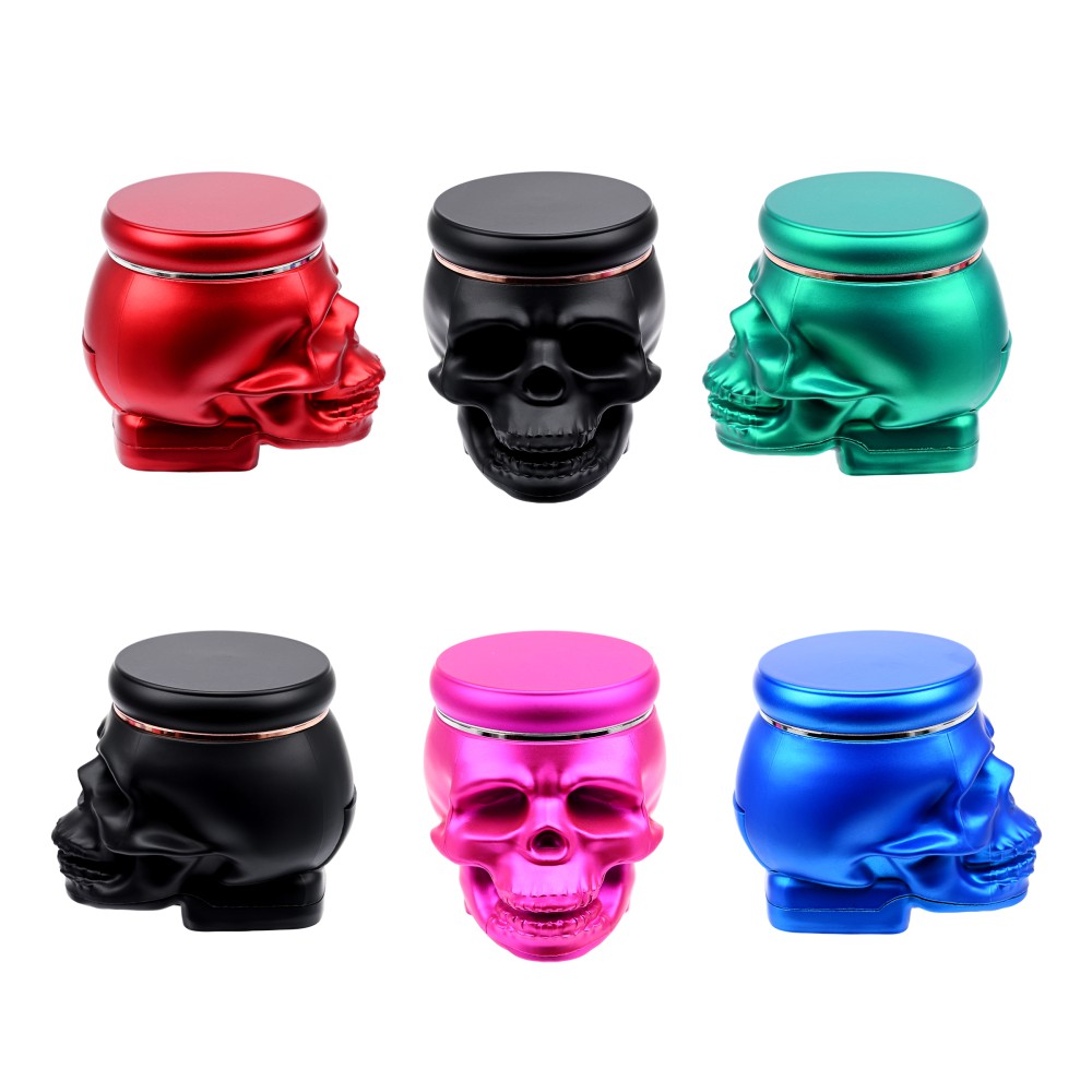 Atomic | Metal Grinder | 4 verschiedene Teile | Skull Design mit verschiedenen Farben | ø 63 mm, VE 6