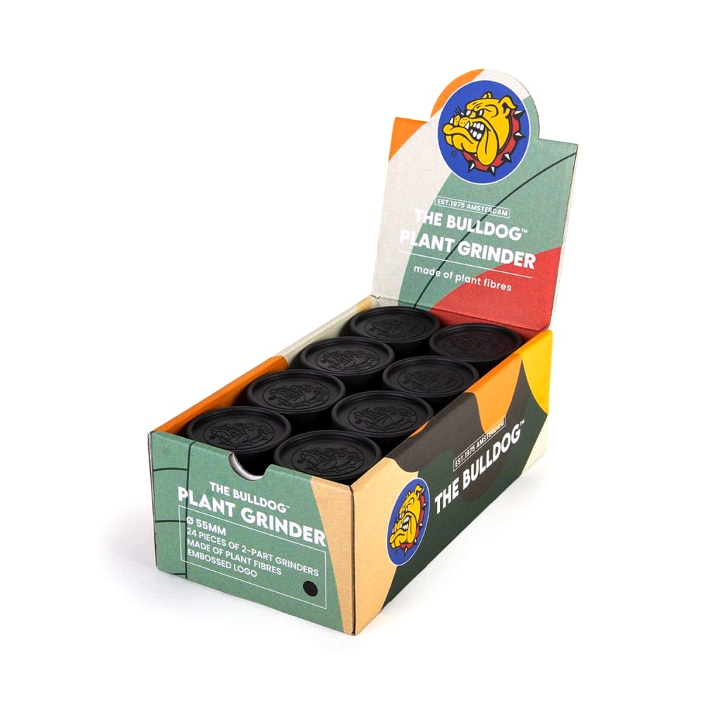 Kunstsoff Grinder Schwarz "Bulldog" 2 teilig ca 5,5 x 4cm 2,5cm hoch VE= 24