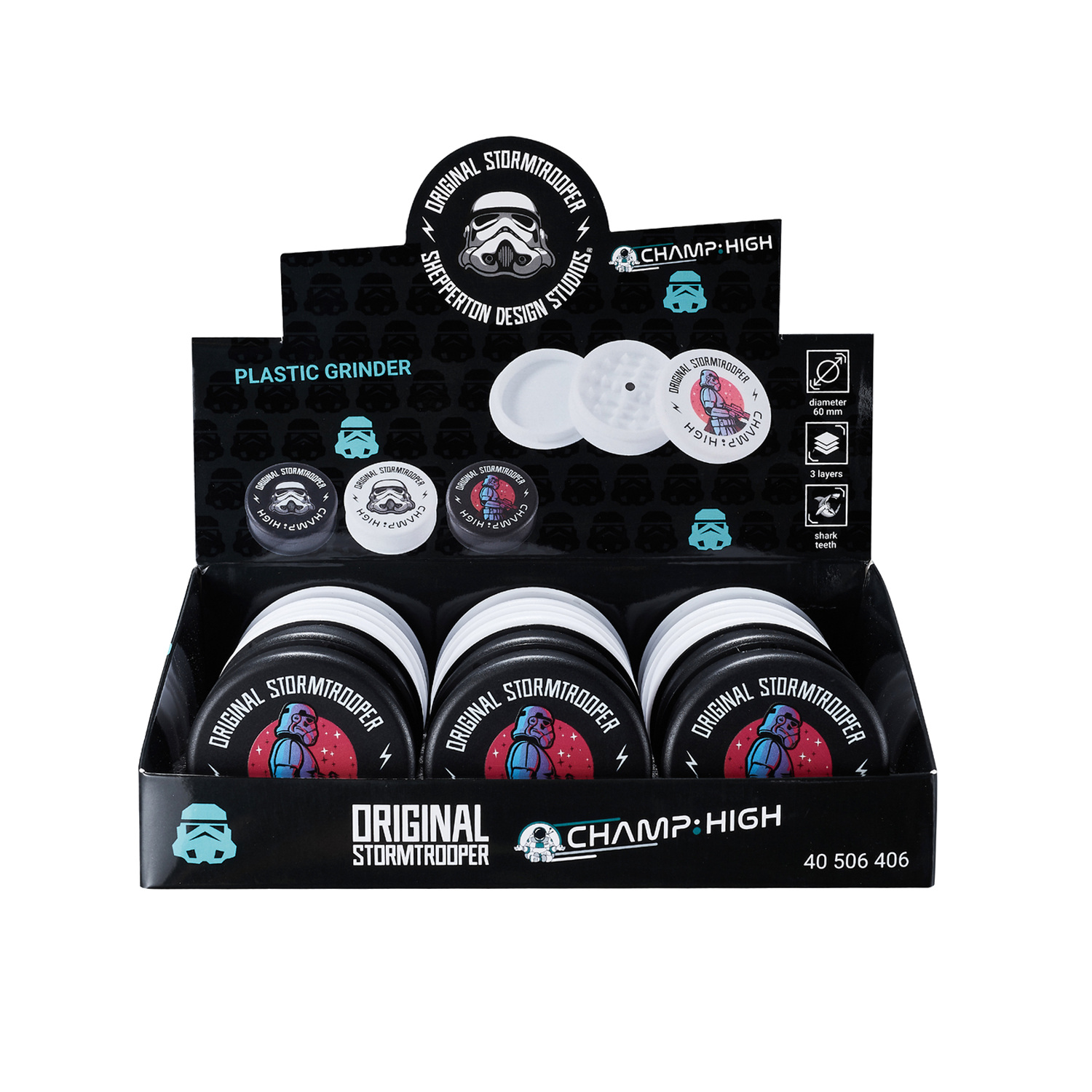 Kunststoff-Grinder „STORMTROOPER“ (ca. ⌀ 60 mm / 3-teilig)