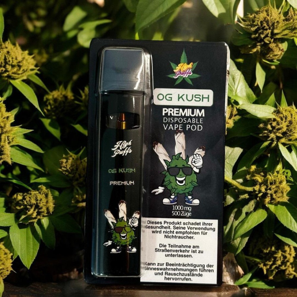 High Puffs Premium Disposable Vape Pod "OG Kush" 500 puffs, 1ml