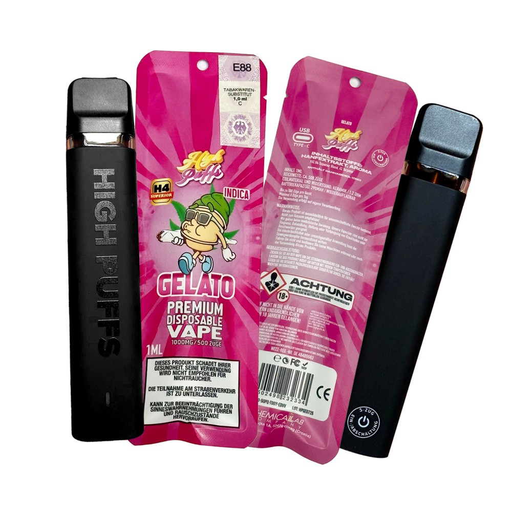 High Puffs Premium Disposable Vape Indica H4 "Gelato"