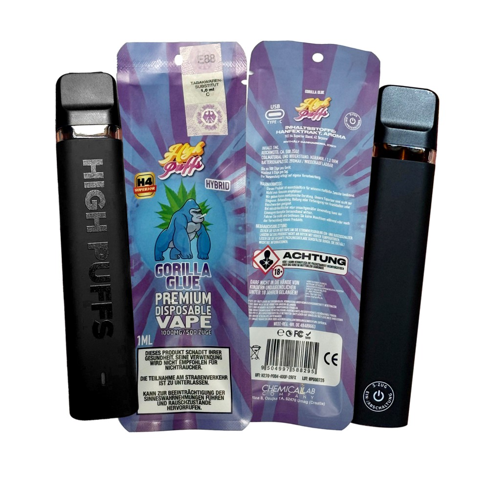 High Puffs Premium Disposable Vape Hybrid H4 "Gorilla Glue"