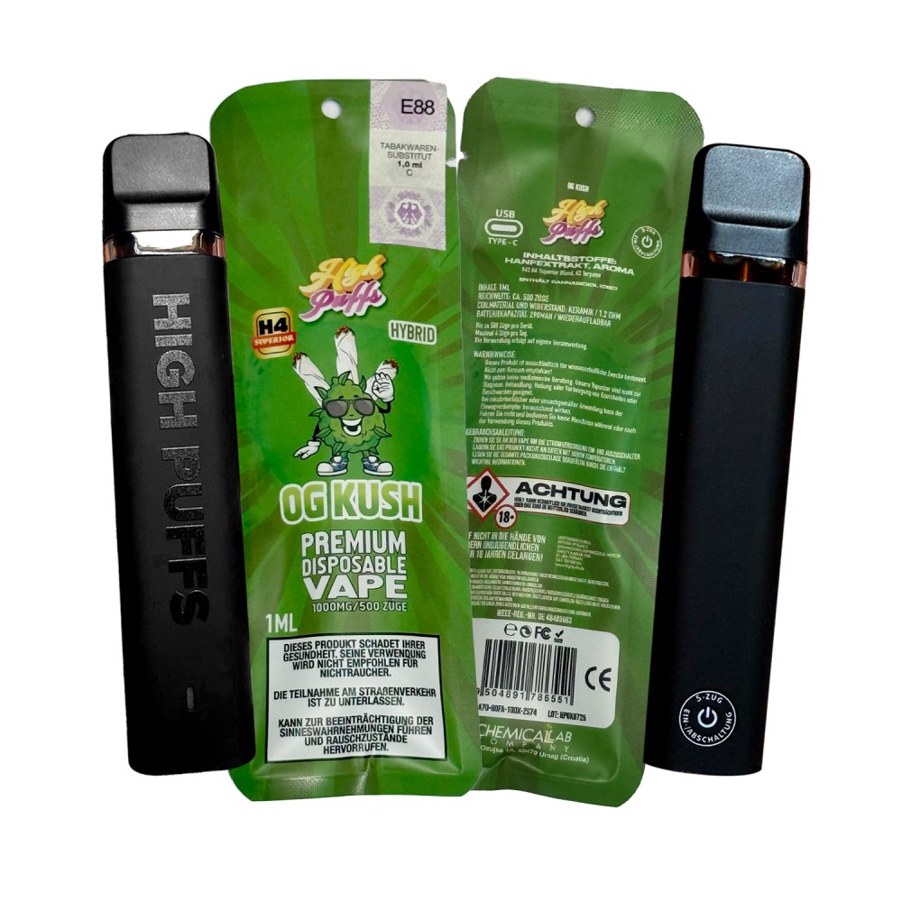 High Puffs Premium Disposable Vape Hybrid H4 "OG Kush"