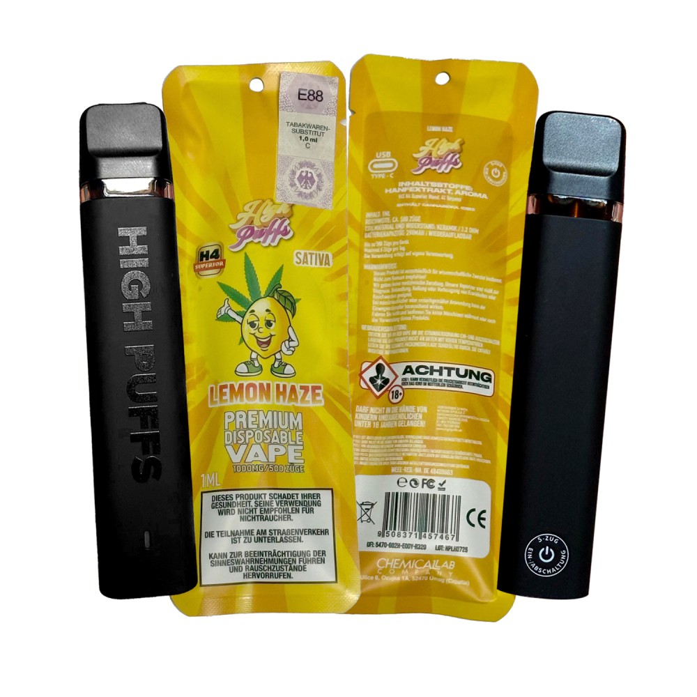 High Puffs Premium Disposable Vape Sativa H4 "Lemon Haze"