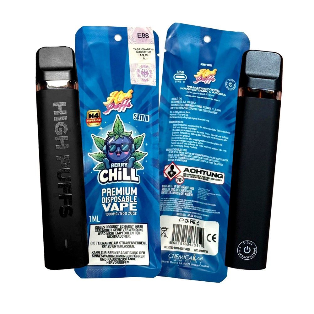 High Puffs Premium Disposable Vape Sativa H4 "Berry Chill"