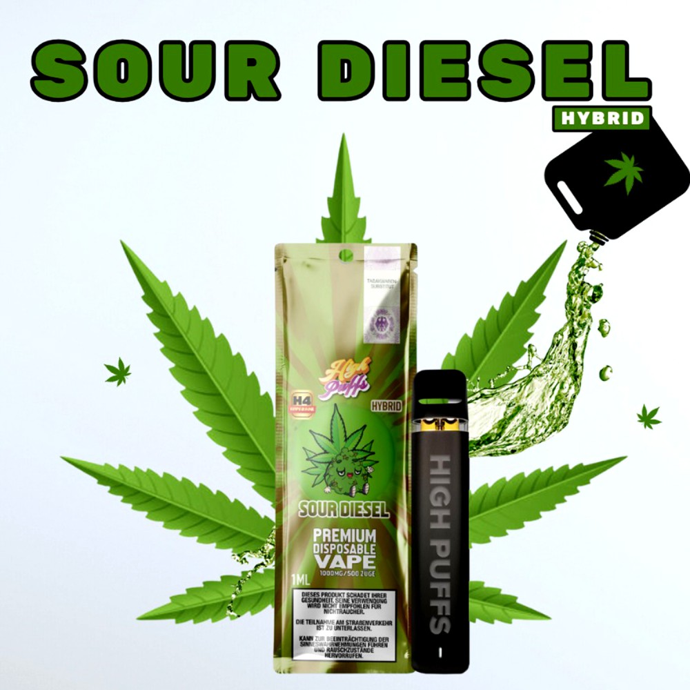 High Puffs Premium Disposable Vape Hybrid H4 "Sour Diesel"