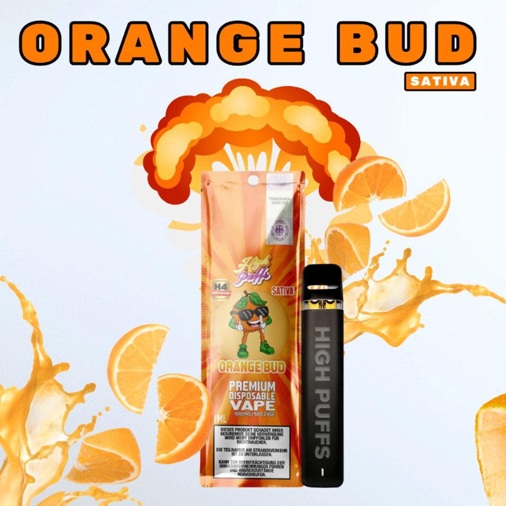 High Puffs Premium Disposable Vape Sativa H4 "Orange Bud"