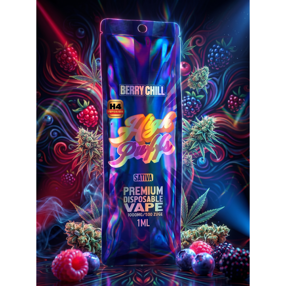 High Puffs Premium Disposable Vape Sativa H4 "Berry Chill"