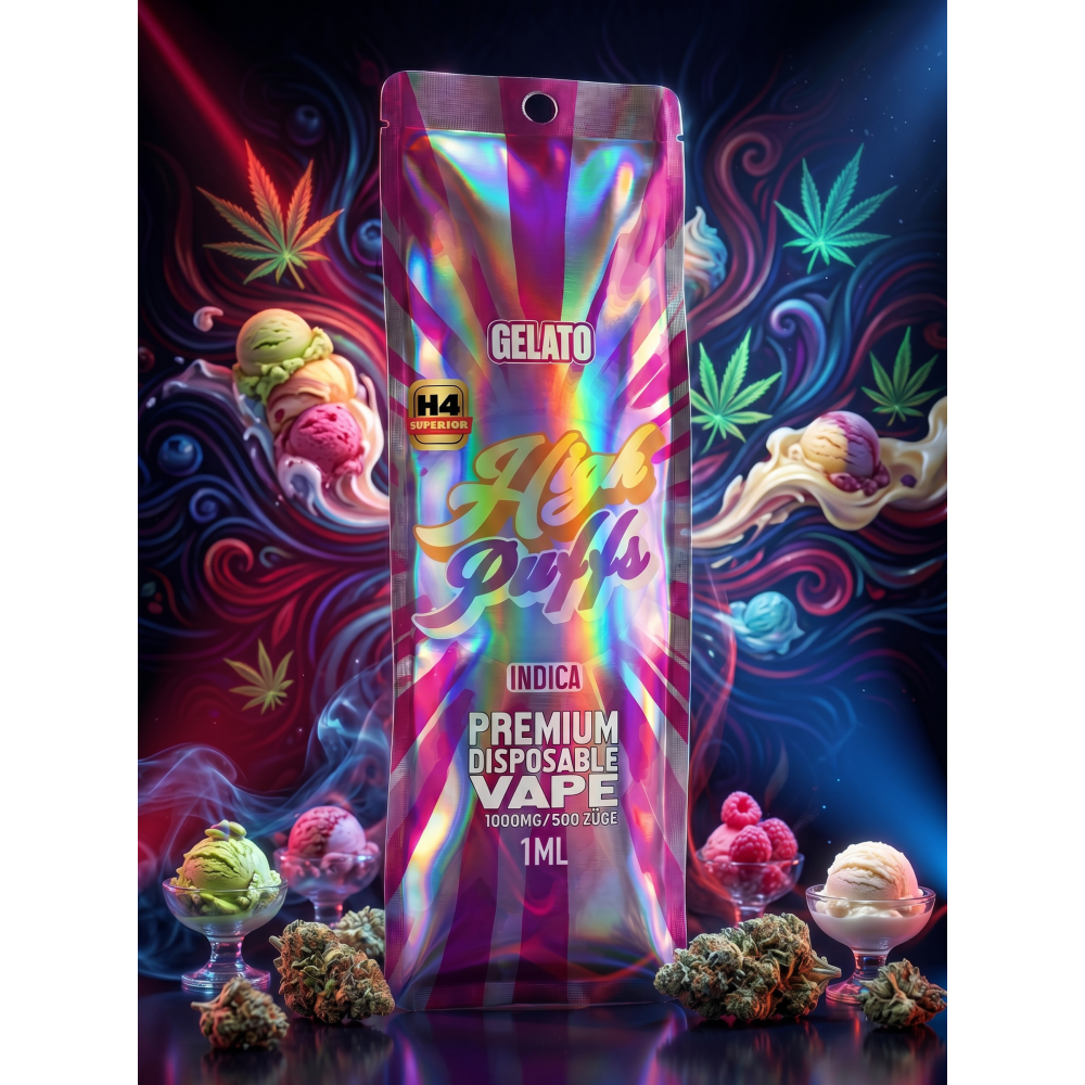 High Puffs Premium Disposable Vape Indica H4 "Gelato"