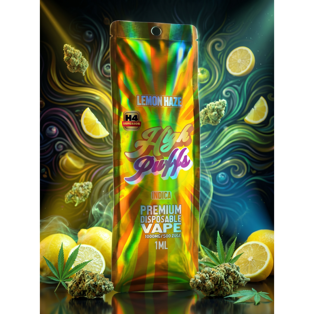 High Puffs Premium Disposable Vape Sativa H4 "Lemon Haze"