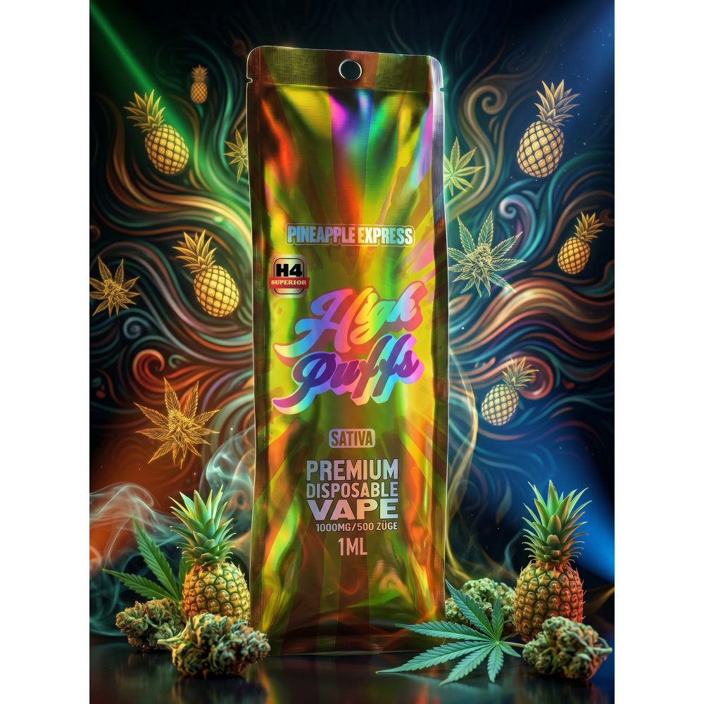 High Puffs Premium Disposable Vape Sativa H4 "Pineapple Express"