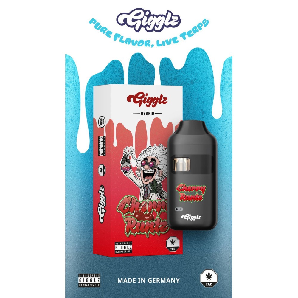 Gigglz Einweg-Vape | Cherry Runtz | Hybrid 1ml mit Steuerzeichen